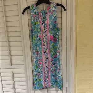 Lily Pulitzer Floral Sleeveless Dress in Blue and Pink